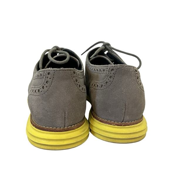 Cole Haan Wingtip Oxford Lunagrand Suede Shoes Men's Size 7 Gray Comfy C10026 - Picture 5 of 10